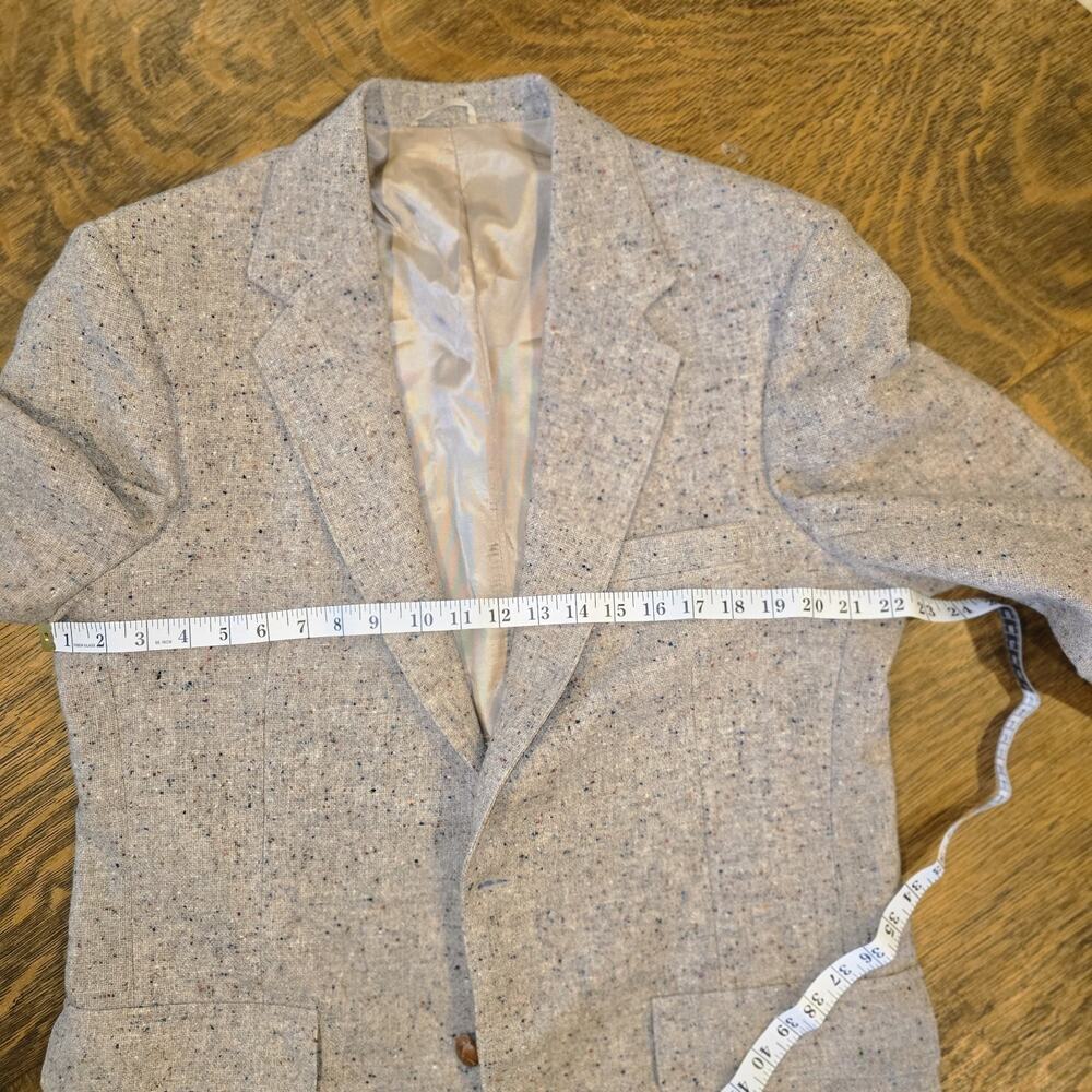 Vintage WFF Designer Series by Farah Wool Tweed Sport Blazer 42L Elbow Patches - Picture 9 of 14